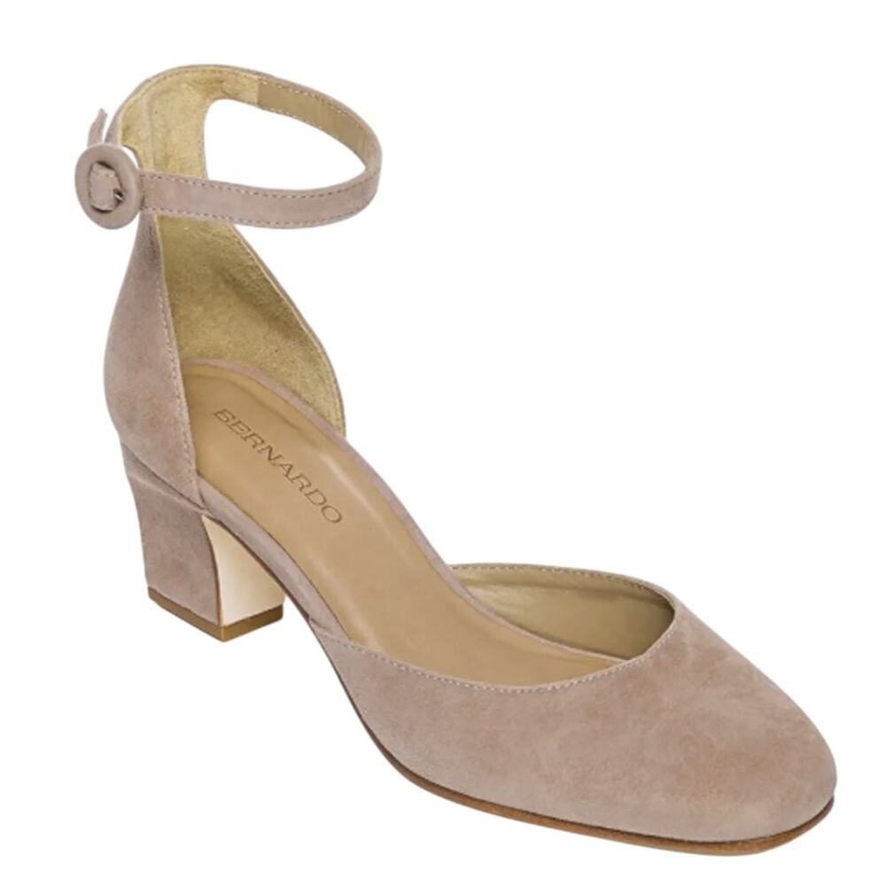 Bernardo Womens Remy Block Heel Pumps Size 10M EU 40 Beige Leather EUC